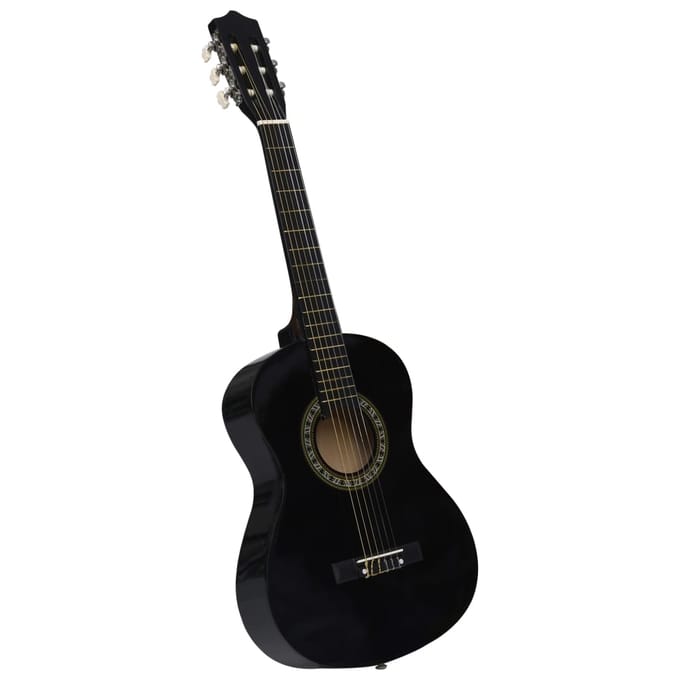vidaXL Gitaar klassiek beginner kinderen met tas 1/2 34" zwart