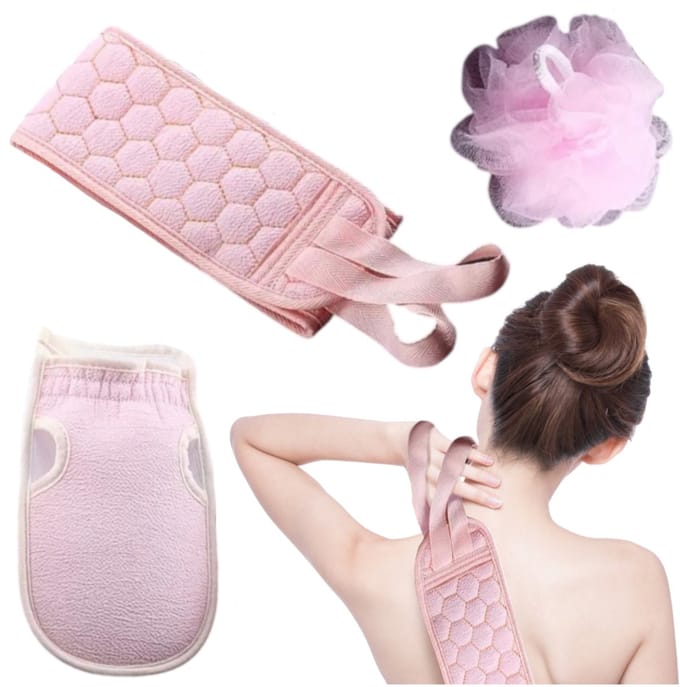 Douchekop - driedelige badset - roze