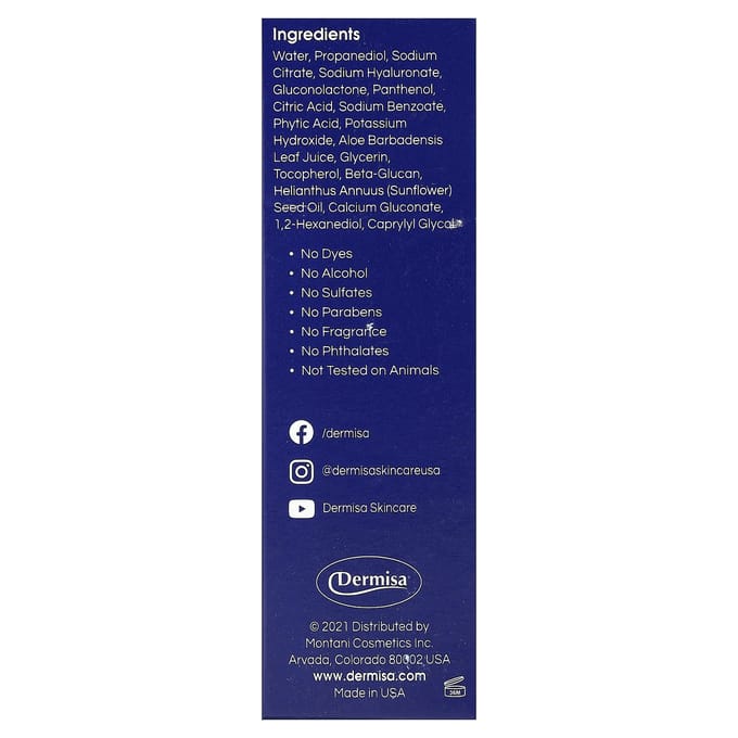 Dermisa, Hyaluronzuur Serum, 30ml (1 fl oz) blue