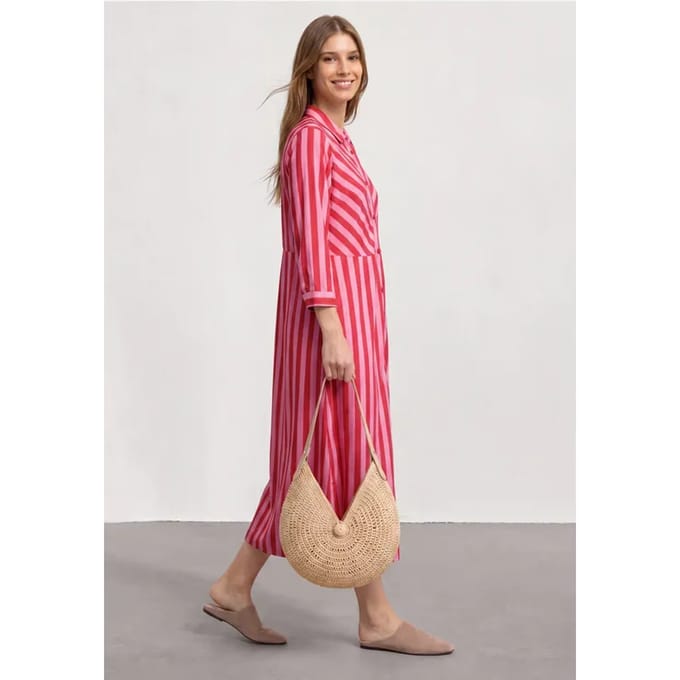 Maxi-jurk met overhemdkraag en print
