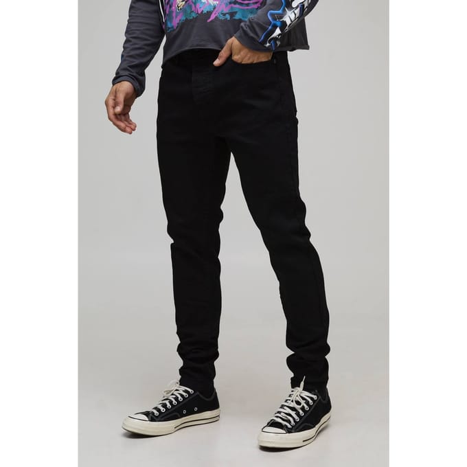 Skinny Stretch Fit gewassen jeans | Black | Size 30R