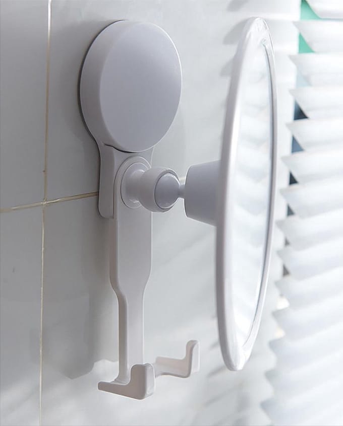 New Age Devi - Douche-Spiegel met Scheermeshouder: Badkamer, Douche, Scheren, Make-up, Scheerspiegel, Rond