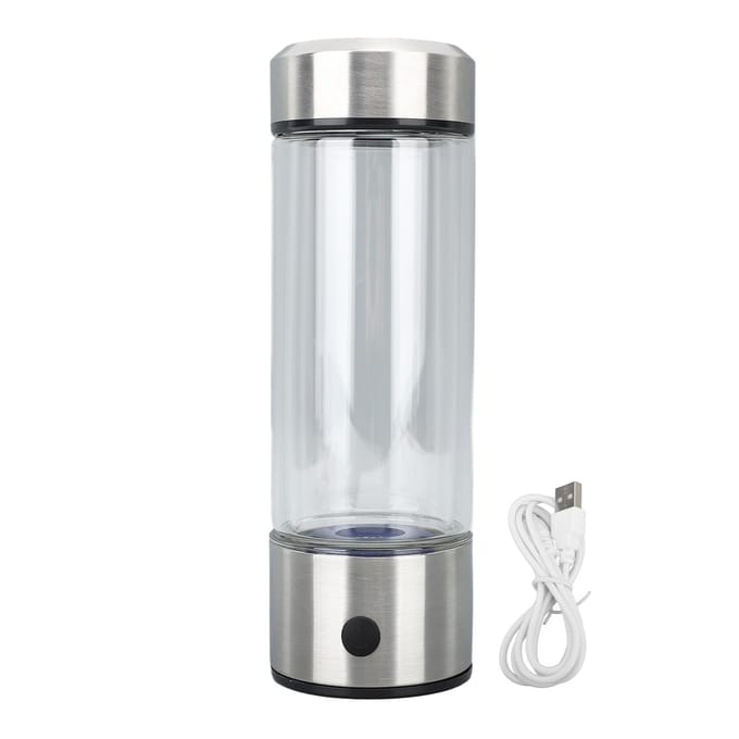 Waterfles Rijk aan Waterstof 420ml 1100 tot 1680ppb Hoog Borosilicaatglas Waterstof Alkalisch Water L white
