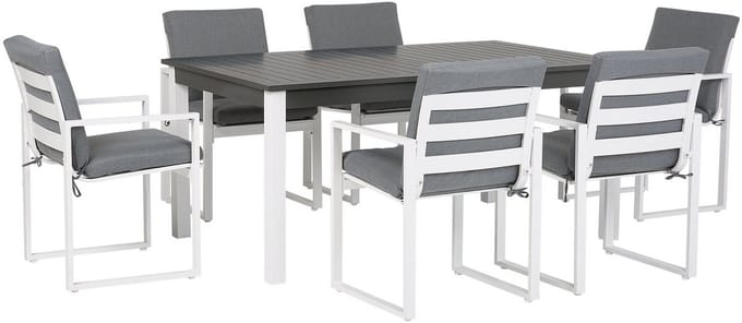 PANCOLE - Tuinset voor 6 - Grijs - Polyester