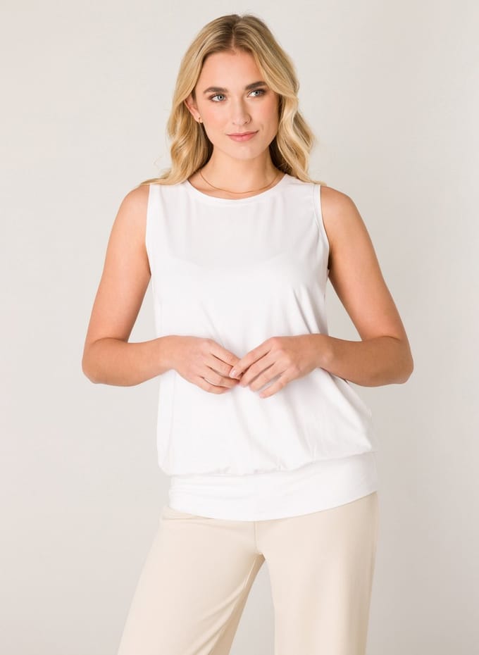BASE LEVEL Yasmin Top - White - maat 36