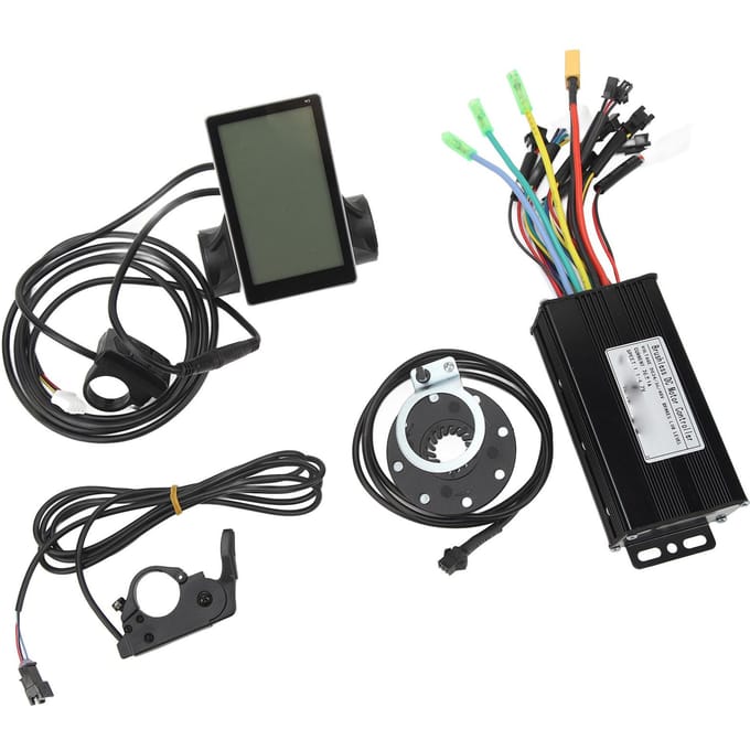 24V 36V 48V 26A Borstelloze Motorcontroller Display Duimgas Vermogensassistentiesensor Kit Fiets Lithiumbatterij gray