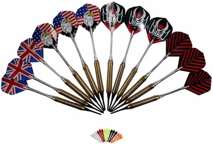 Dartpijlen Set met 12 Darts en 100 Reserve Soft Tips