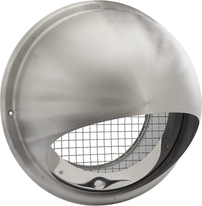 RVS buitenrooster bol model grofmazig gaas Ø200mm