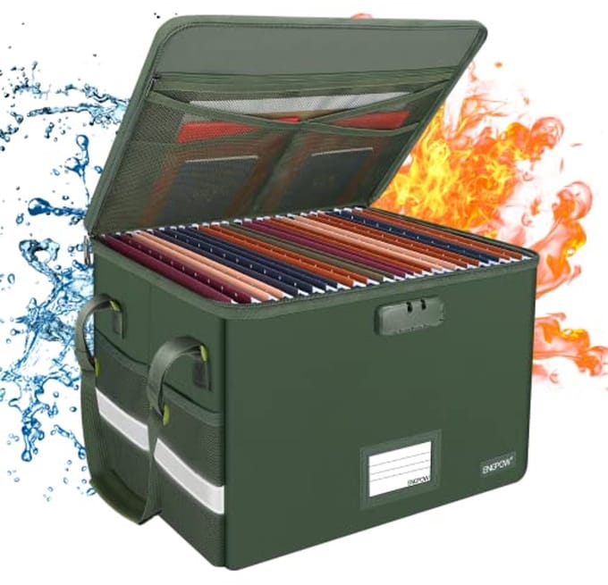 Brandwerende archiefdoos met slot – Groen