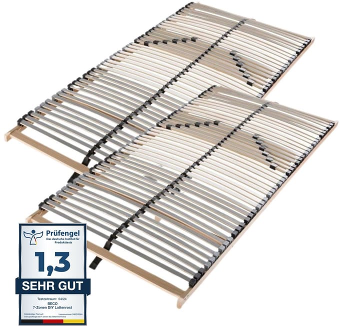 lattenbodem 200x200 (2x 100x200) - beukenhout - 42 latten - Sleepneo - bedbodem
