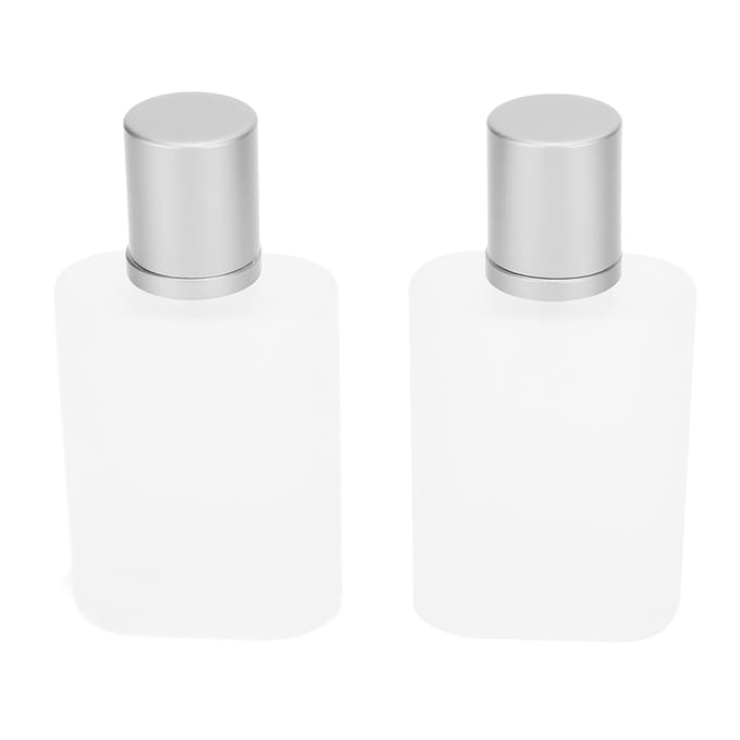 2 stuks Parfumsprayfles Dik Glas Mat Transparant Navulbaar Lege Fles 50ml white