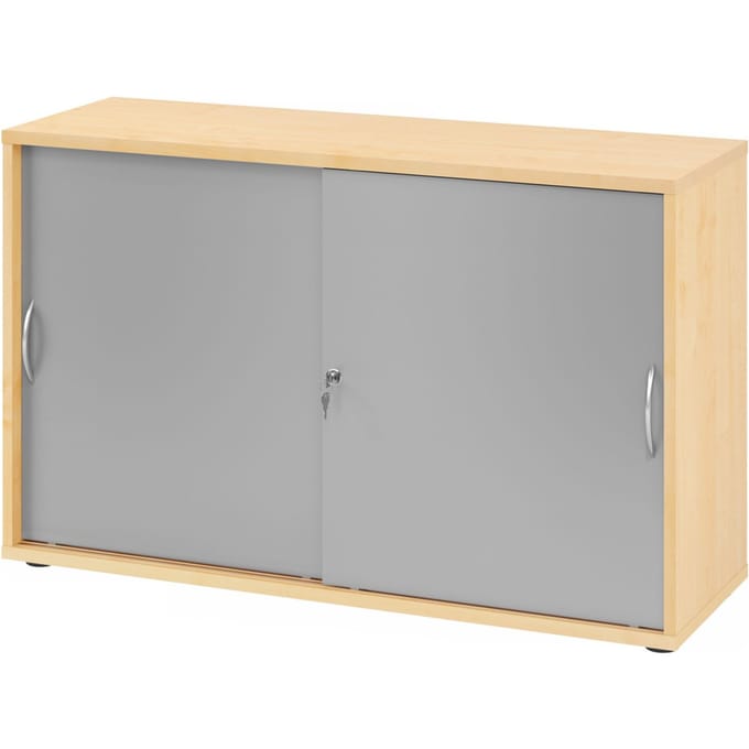 BETA 1752S | Schuifdeurkast | 2 OH - Esdoorn/Zilver Metalen handgreep