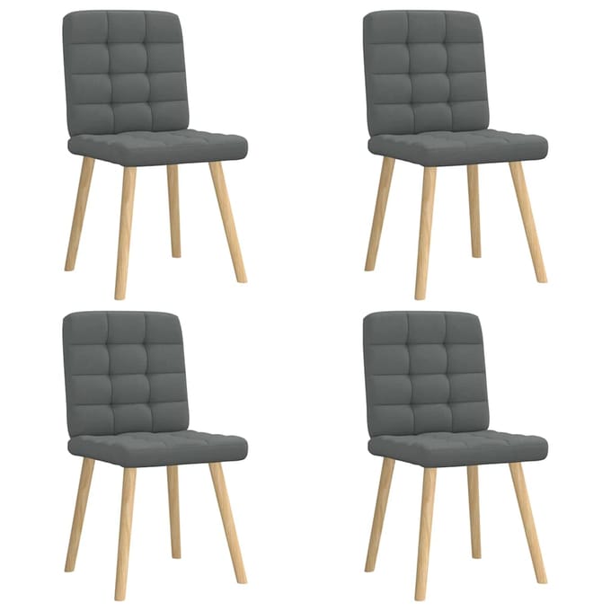 vidaXL - Eetkamerstoelen - 4 - st - stof - donkergrijs