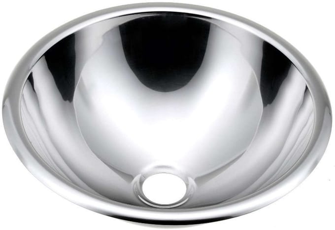 Sapho Roestvrij staal - Wastafel, diameter 36 cm, zonder overloop, rvs 13029.B
