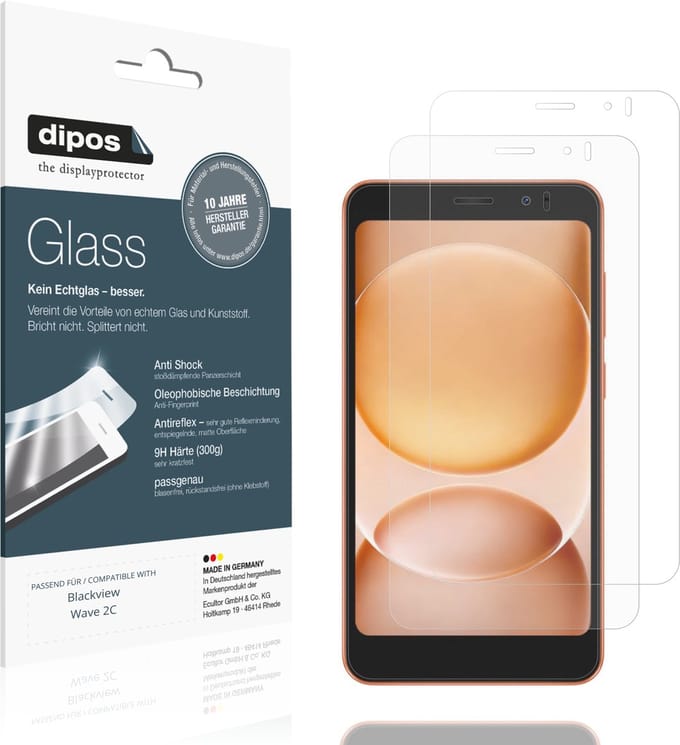 dipos – 2x Matte Pantserfolie geschikt voor Blackview Wave 2C | 9H Screenprotector