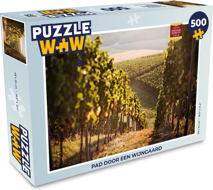 Puzzel Pad door een wijngaard - Legpuzzel - Puzzel 500 stukjes