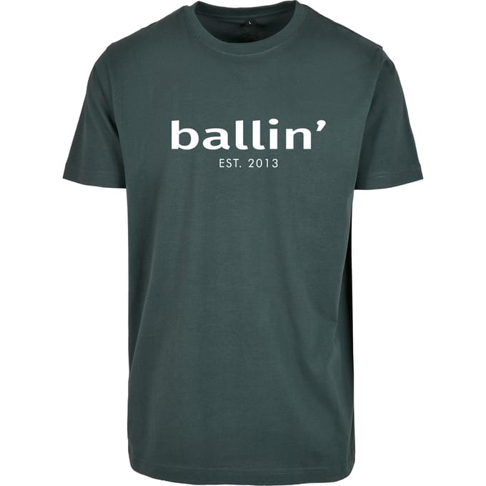 Heren Tee SS met Ballin Est. 2013 Regular Fit Shirt Print - Groen - Maat S