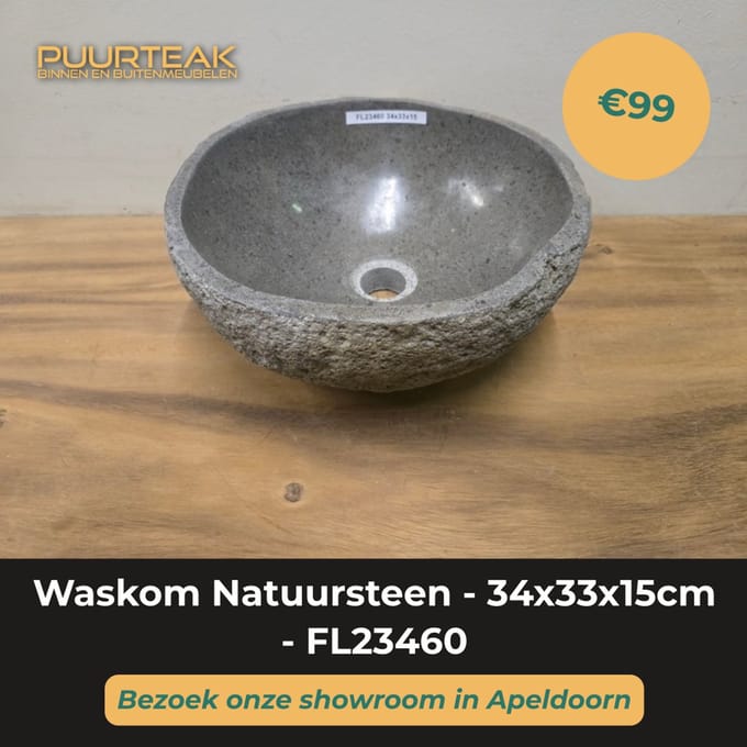 Waskom Natuursteen - 34x33x15cm - FL23460