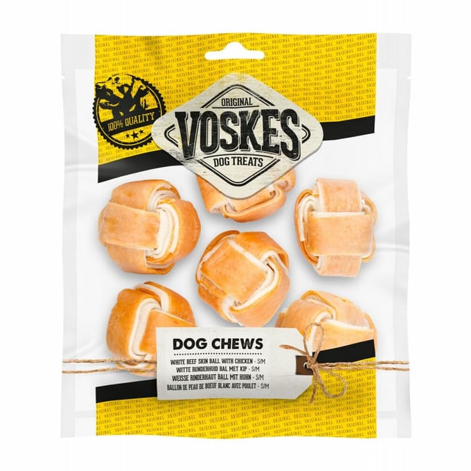 Voskes Hondensnacks Bal White Kip - 6 stuks