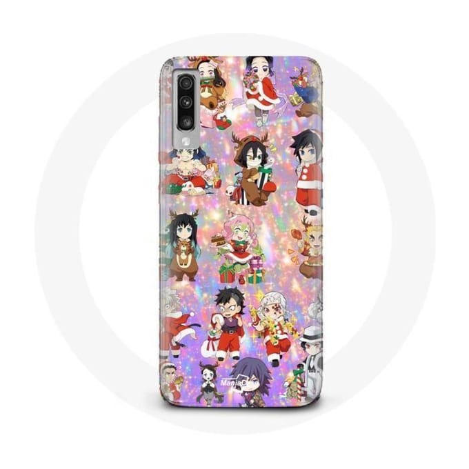 Coque pour Samsung Galaxy A50 Demon slayer merry christmas affiche le cadeau de noël