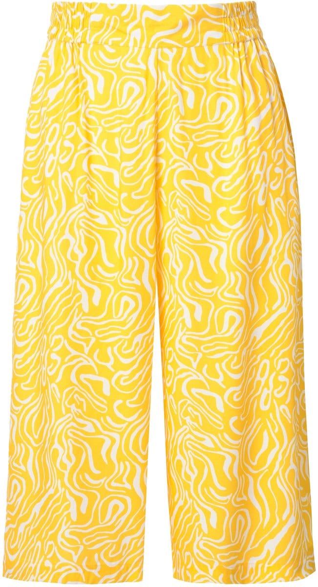 Studio Untold - Dames - Culotte wijde pijpen wave print - Mango - Maat 48