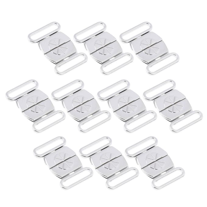 10 sets BIKINI CLIPS Haak- en drukknoop Metalen band BH-sluiting Badmode 9,5 mm 19mm