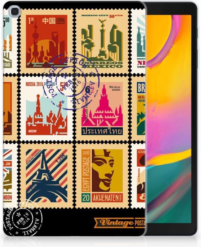 Samsung Galaxy Tab A 10.1 (2019) Hip Hoesje Postzegels