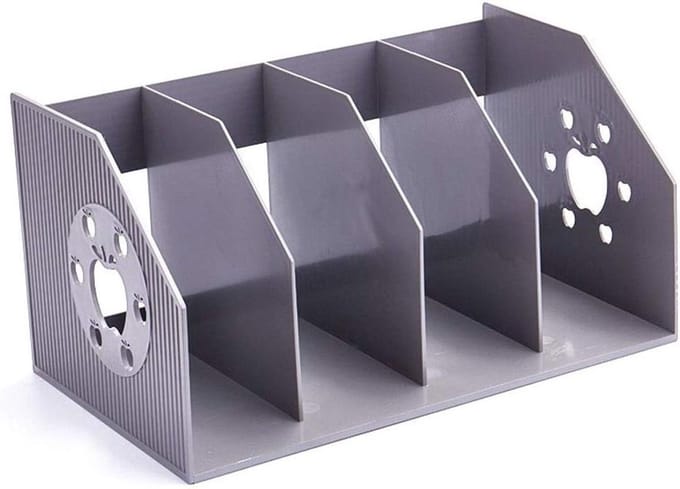 Bestandsmagazijn Maphouder - Bureau Organizer - Kantoor Archivering - 4 Koloms Verticale Opslag - Niet gespecificeerd - Grijs