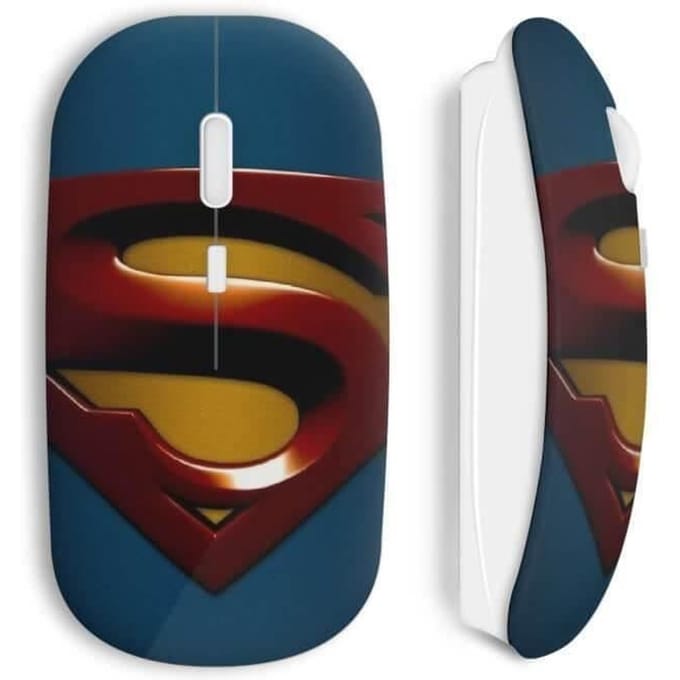 Souris sans fil - Superman - Logo - Multicolore - USB - Compatible Mac et PC