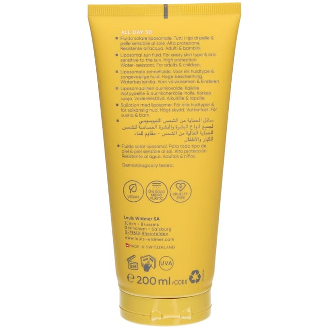 Louis Widmer All Day SPF30 | Zonder Parfum 200 Zonnecrème