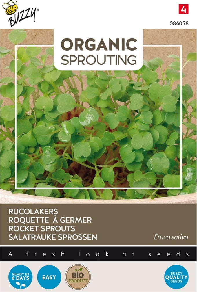 Buzzy® Organic Sprouting Rucolakers (BIO) - Peperige smaak voor extra pit in gerechten