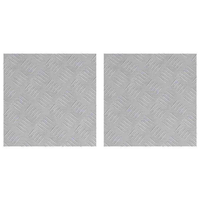 vidaXL - Trapmatten - 2 - st - 40 - x - 40 - cm - Zilver - Aluminium - Vierkant