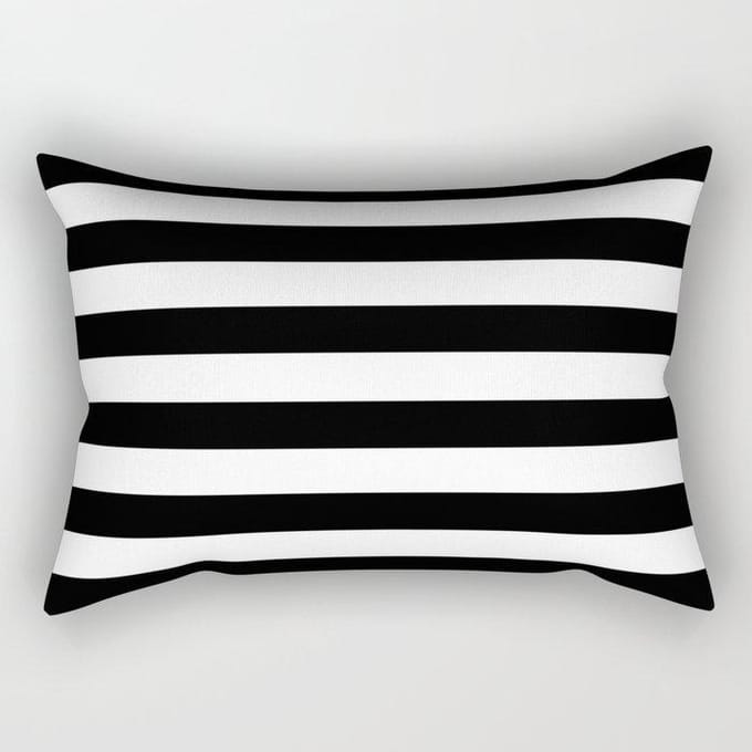 Housse de coussin longue géométrique noir et blanc simple moderne Housse de coussin de canapé 30X50 without pillow core white