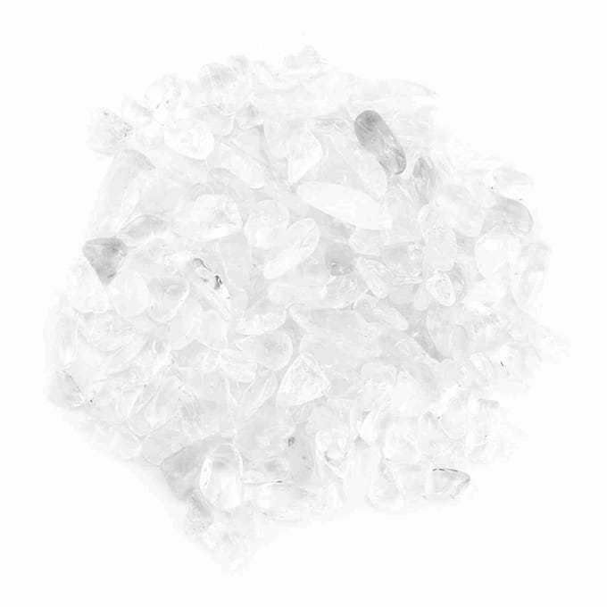 Getrommelde steenslag, vermalen natuurlijke kristalkwartsstukken(Wit) white