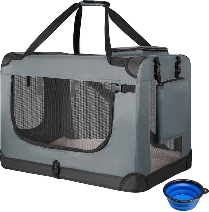 Vouwbare Hondentransportbox / Bench Lassie L - Grijs - 50 x 70 x 52 cm