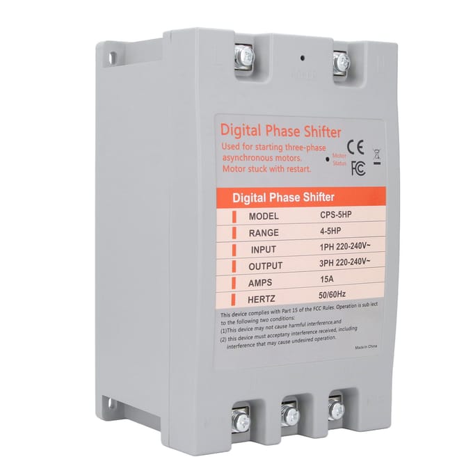 Convertisseur monophasé vers triphasé Convertisseur de phase numérique 4 à 5 chevaux 2,2 à 3,7 kW 220 ?240 VCA