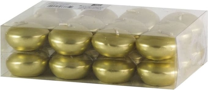 Trend candles Drijfkaarsen - 24x - goud - 4,5 cm - 4 branduren