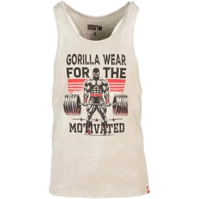 Gorilla Wear Churchill Stringer - Verwassen Groen - M