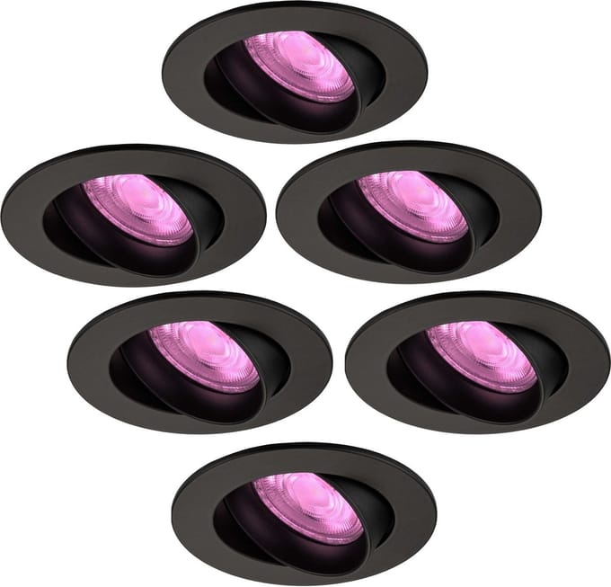 Ledvion - 6X SMART LED Inbouwspot Rio - Zwart - Dimbaar