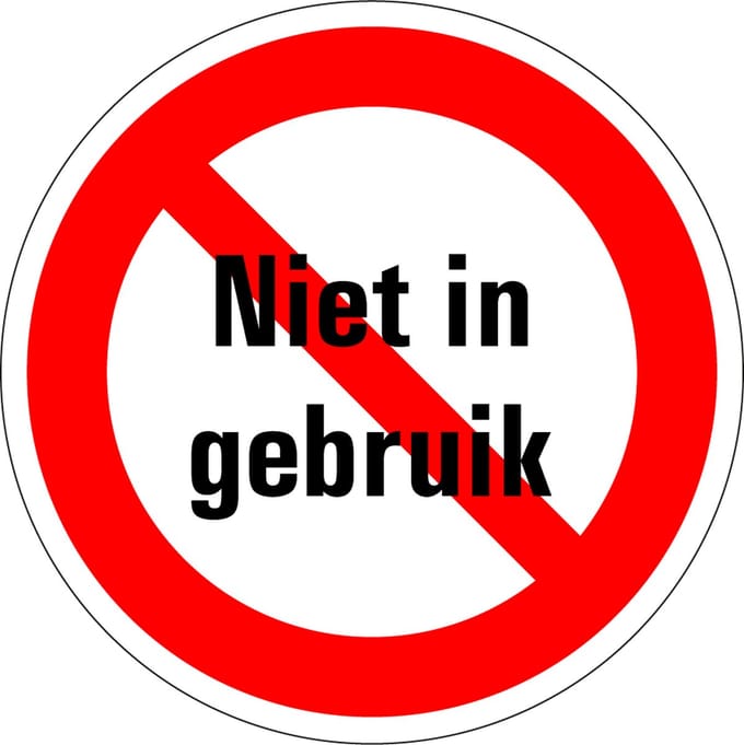 Niet gebruiken sticker 100 mm