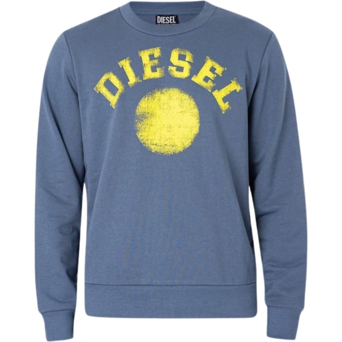Diesel Distressed Dot-logo blauw sweatshirt