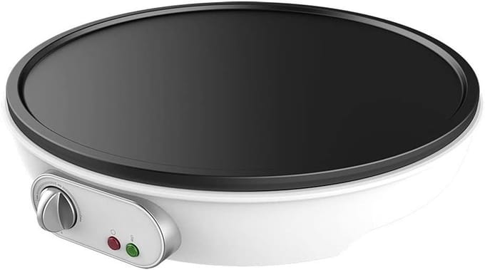 SNJY® Pannenkoekenpan - Pannenkoekenmaker - Crepe Maker - 1000 W - 30,5cm - Wit