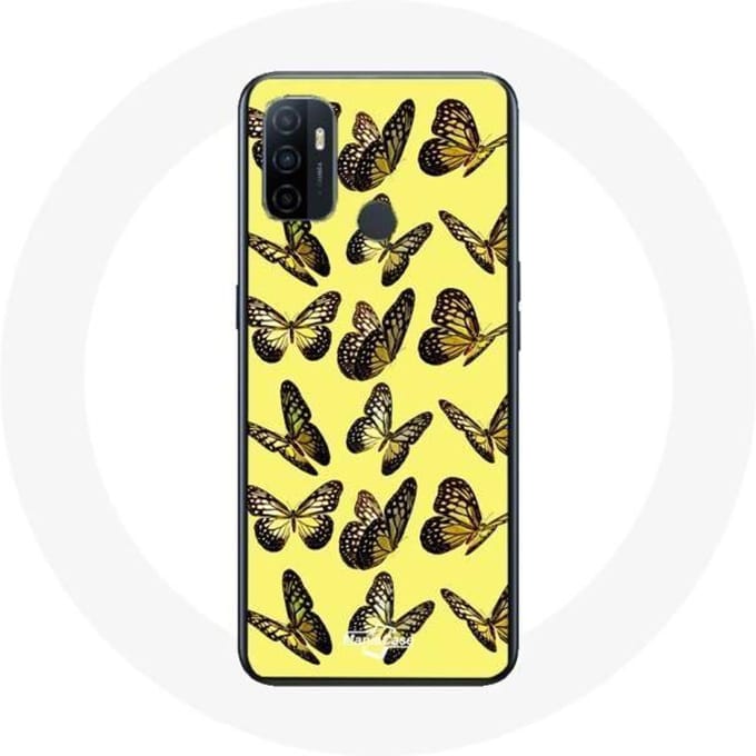 Oppo A53 hoesje Gele vlinders