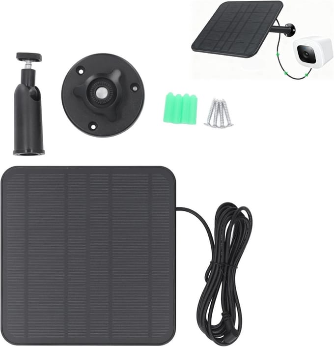 Duurzaam Zonnepaneel 12W voor Ring Spotlight & Stick Up Camera - Snel Opladen & Waterdicht