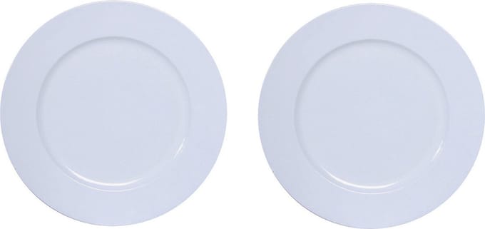 Othmar Decorations Kaarsenbord - 2x - wit glimmend - D33 cm - kunststof - kaarsen onderborden