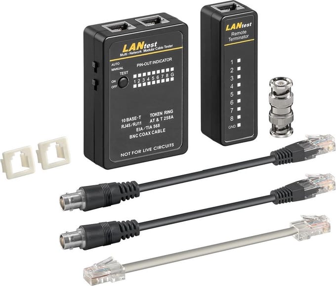 Kabeltester RJ11, RJ12, RJ45, BNC