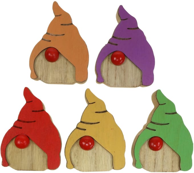 Kabouterhout 6,5x9cm 10 stuks assorti, 10 Stück