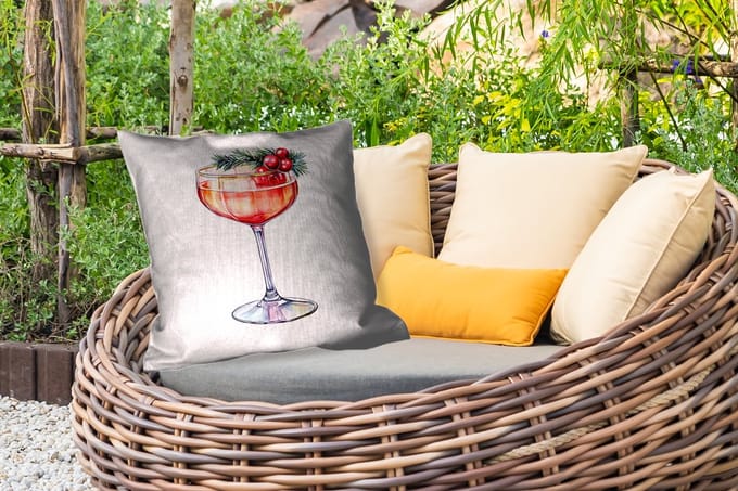 Sierkussen Buiten - Cocktail - Feest - Winter - Decoratie - 60x60 cm - Weerbestendig