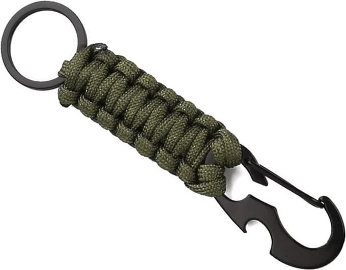 Sleutelhanger Groen Paracord met Ring en Musketon
