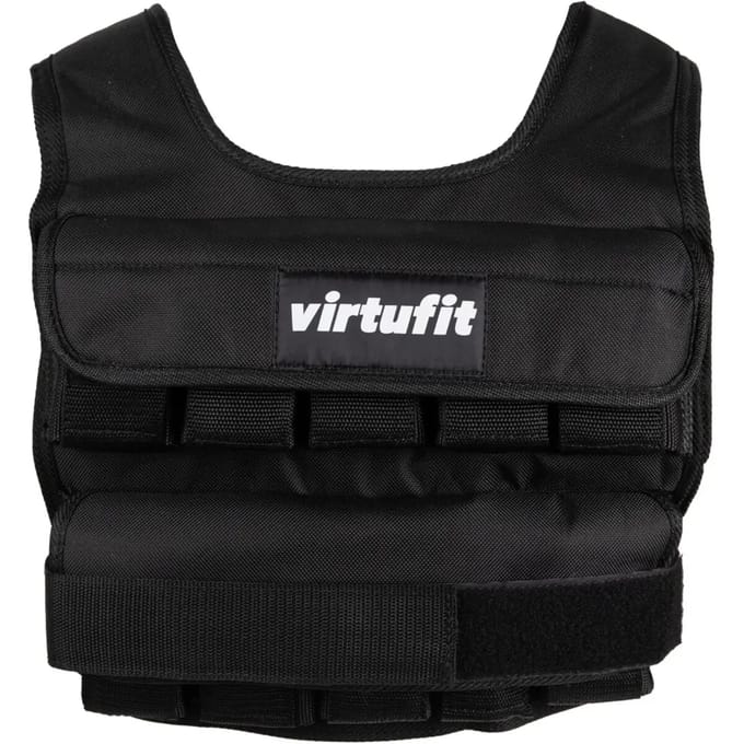 VirtuFit Gewichtsvest - 20 kg - Verstelbaar - Uitneembare Gewichten - Hardlopen & Krachttraining - One Size - Zwart